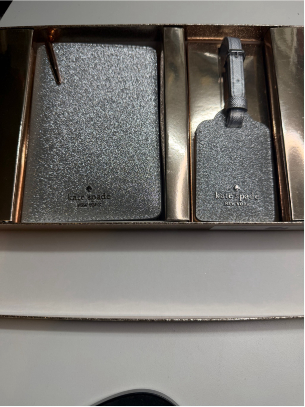 Women's Kate Spade Travel Set One Size Silver Gold Glitter